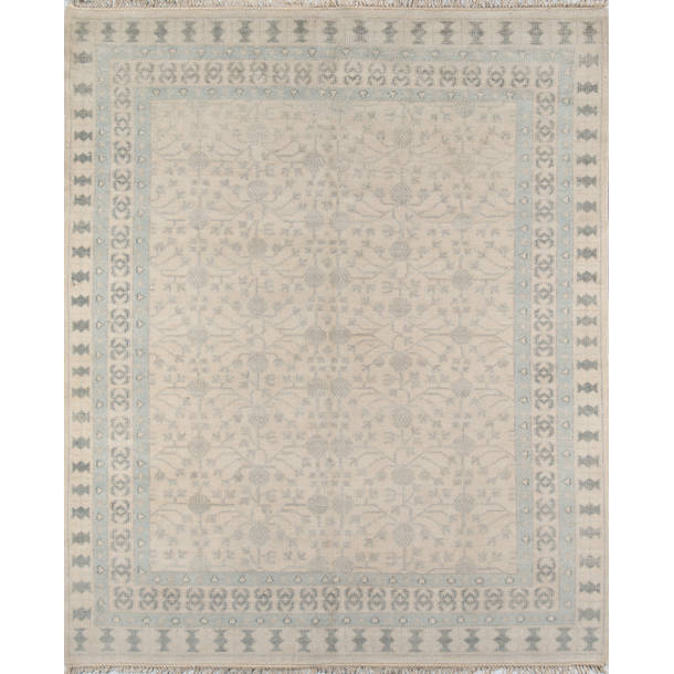 Erin Gates by Momeni Concord Handmade HandKnotted Wool Beige/Blue